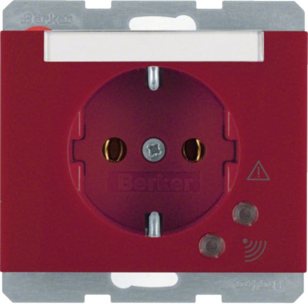 HAGER BOCCHIOTTI - Presa SCHUKO con protezione contro sovratensioni Berker K.1 rosso lucido