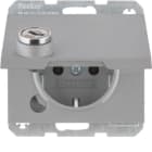 HAGER BOCCHIOTTI - Presa SCHUKO con mors. alza vite, anta battente, serr., K.5, allum opaco laccato