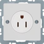 HAGER BOCCHIOTTI - Presa con messa terra USA/CANADA NEMA 5-15 R Berker Q.1/Q.3 bianco polare vellut