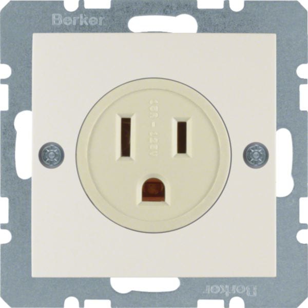 HAGER BOCCHIOTTI - Presa con messa a terra USA/CANADA NEMA 5-15 R Berker S.1 bianco lucido