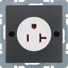 HAGER BOCCHIOTTI - Presa con terra USA/CANADA NEMA 5-20 R Serie Q.1/Q.3 antrac.vellut, vern.