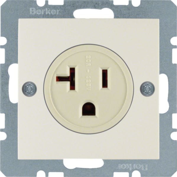 HAGER BOCCHIOTTI - Presa con messa a terra USA/CANADA NEMA 5-20 R Berker S.1 bianco lucido