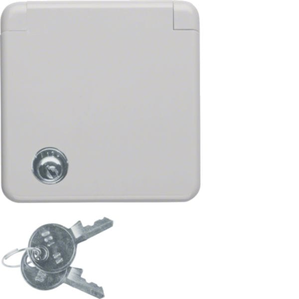 HAGER BOCCHIOTTI - Presa SCHUKO con placca e coperchio a cerniera wg UP IP44 grigio lucido