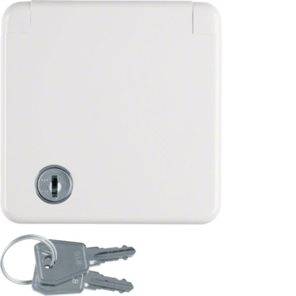 HAGER BOCCHIOTTI - Presa SCHUKO con placca e coperchio a cerniera wg UP IP44 bianco polare lucido