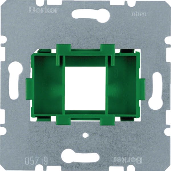 HAGER BOCCHIOTTI - Piastra supporto con alloggiam. verde singola x Modular Jack communicazione