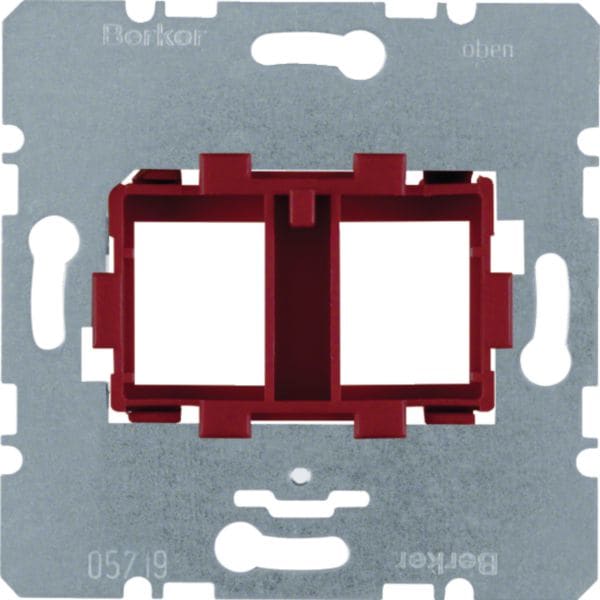 HAGER BOCCHIOTTI - Piastra supporto con alloggiam. rosso doppia x Modular Jack communicazione