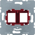 HAGER BOCCHIOTTI - Piastra supporto con alloggiam. rosso doppia x Modular Jack communicazione