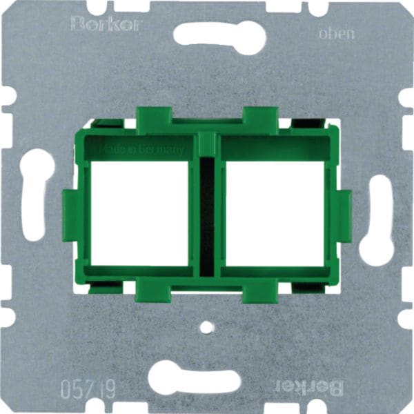 HAGER BOCCHIOTTI - Piastra supporto con alloggiam. verde doppia x Modular Jack communicazione