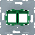 HAGER BOCCHIOTTI - Piastra supporto con alloggiam. verde doppia x Modular Jack communicazione