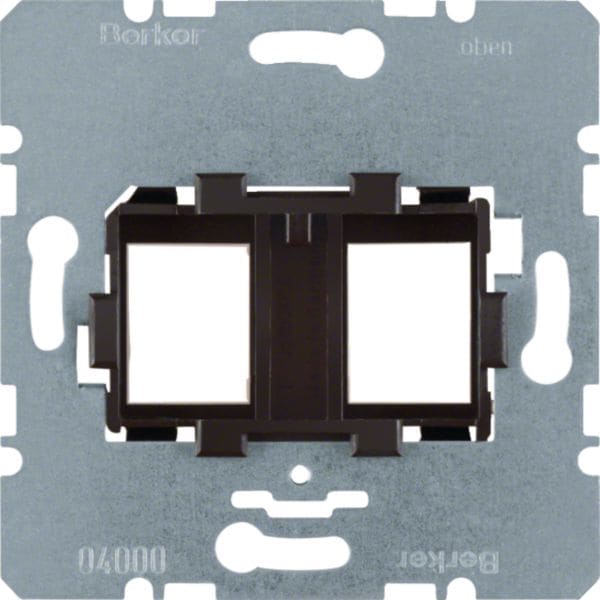 HAGER BOCCHIOTTI - Piastra supporto con alloggiam. marrone doppia x Modular Jack communicazione