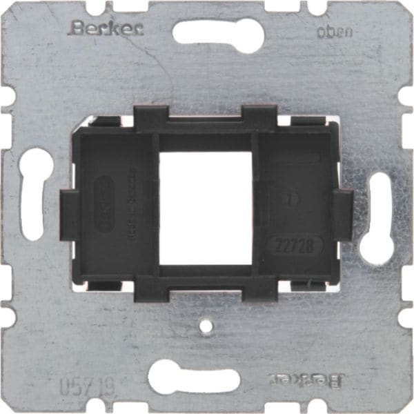 HAGER BOCCHIOTTI - Piastra di supporto con alloggiamento nero singola per Modular Jack