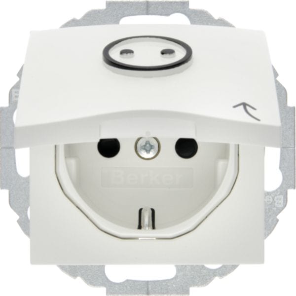HAGER BOCCHIOTTI - Presa SCHUKO + coperch x costr. no barr. archit.Serie S.1/B.3/B.7 bianco pol. op