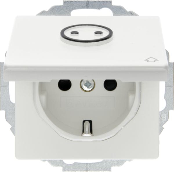 HAGER BOCCHIOTTI - Presa SCHUKO + coperch x costr. senza barr. archit.Serie Q.1/Q.3 bianco pol vell