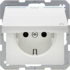 HAGER BOCCHIOTTI - Presa SCHUKO + coperch e stampa "SV" in verde Serie Q.1/Q.3 bianco pol. vellut