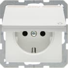 HAGER BOCCHIOTTI - Presa SCHUKO + coperch e stampa "ZSV" arancione Serie Q.1/Q.3 bianco pol. vellut