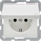 HAGER BOCCHIOTTI - Presa SCHUKO + coperch e stampa "EDV" in rosso Serie Q.1/Q.3 bianco pol. vellut