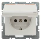 HAGER BOCCHIOTTI - Presa SCHUKO + coperch e stampa "ZSV" arancione Serie Q.1/Q.3 bianco pol. vellut