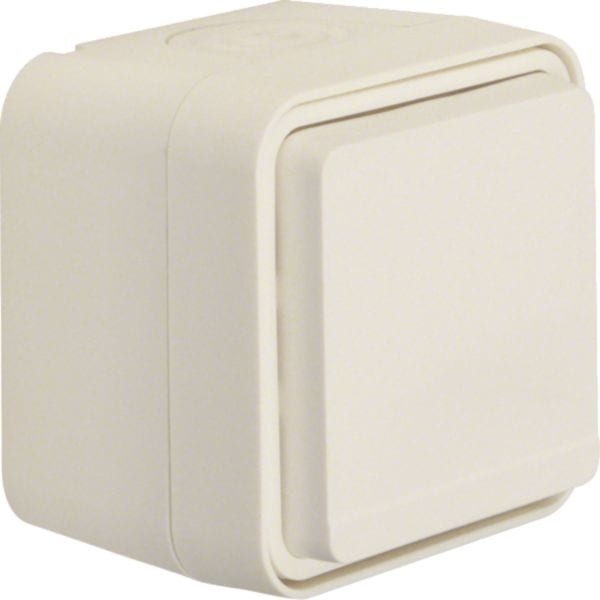 HAGER BOCCHIOTTI - Presa SCHUKO con coperchio a cerniera a parete Serie W.1 bianco polare opaco