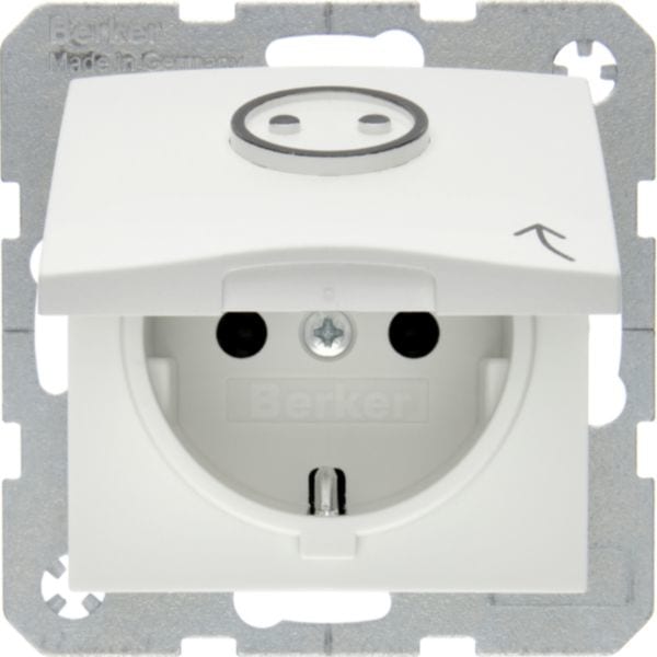 HAGER BOCCHIOTTI - Presa SCHUKO + coperch x costr. senza barr. archit.Serie S.1/B.3/B.7 bia pol. op