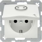 HAGER BOCCHIOTTI - Presa SCHUKO + coperch x costr. senza barr. archit.Serie S.1/B.3/B.7 bia pol. op
