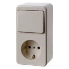 HAGER BOCCHIOTTI - Combinazione deviatore/presa SCHUKO a parete bianco lucido
