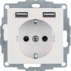 HAGER BOCCHIOTTI - Presa SCHUKO/USB, S.1 bianco polare opaco