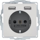 HAGER BOCCHIOTTI - Presa SCHUKO/USB, Q.x alu velluto