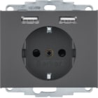 HAGER BOCCHIOTTI - Presa SCHUKO/USB, K. x antracite opaco