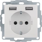 HAGER BOCCHIOTTI - Presa SCHUKO/USB, S.1 bianco lucido