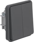 HAGER BOCCHIOTTI - Puls. doppio 2 cont. NA bilanc. par./inc. mors. ingr. com. Serie W.1 grigio opac