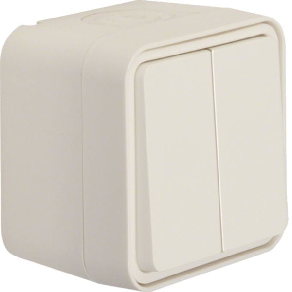 HAGER BOCCHIOTTI - Puls. doppio 2 deviatori a paretemors. ingr. separ. Serie W.1 bianco pol. opac