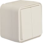 HAGER BOCCHIOTTI - Puls. doppio 2 deviatori a paretemors. ingr. separ. Serie W.1 bianco pol. opac