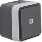 HAGER BOCCHIOTTI - puls. contatto di commutazione illuminato a parete Serie W.1 gri/gri chiar op