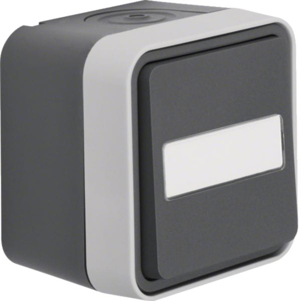 HAGER BOCCHIOTTI - Puls., contatto di commutazione a parete Serie W.1 grigio/grigio chiaro opaco
