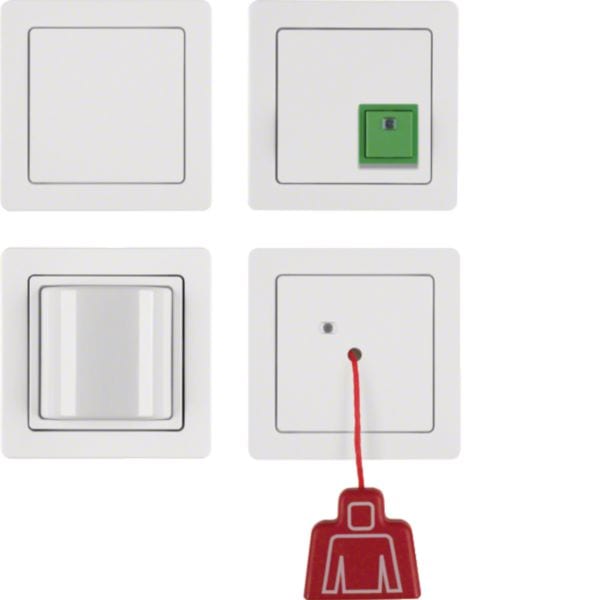 HAGER BOCCHIOTTI - Set chiamata di emergenza con cornice Berker Q.1 bianco polare velluto