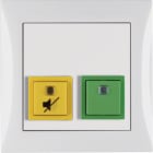 HAGER BOCCHIOTTI - Pulsante di arresto/presenza con cornice Berker S.1 bianco polare lucido