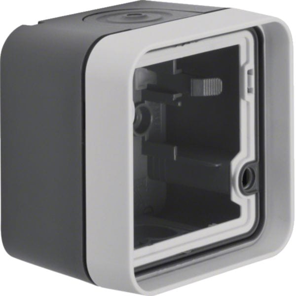 HAGER BOCCHIOTTI - Scatola con cornice a parete Berker W.1 grigio/grigio chiaro opaco