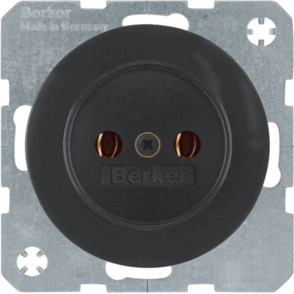 HAGER BOCCHIOTTI - Presa senza messa a terra Berker R.1/R.3 nero lucido