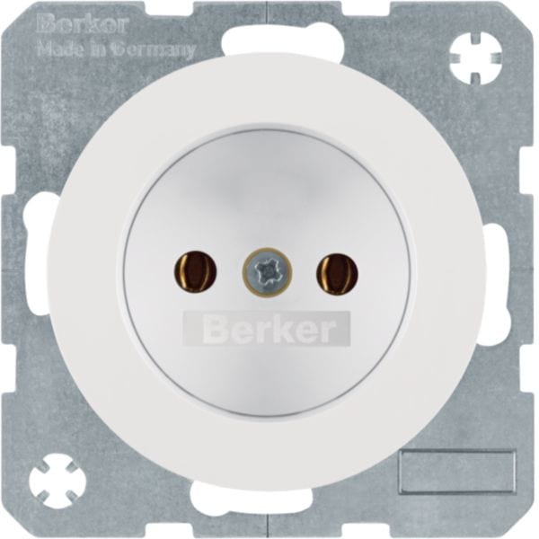 HAGER BOCCHIOTTI - Presa senza messa a terra Berker R.1/R.3 bianco polare lucido