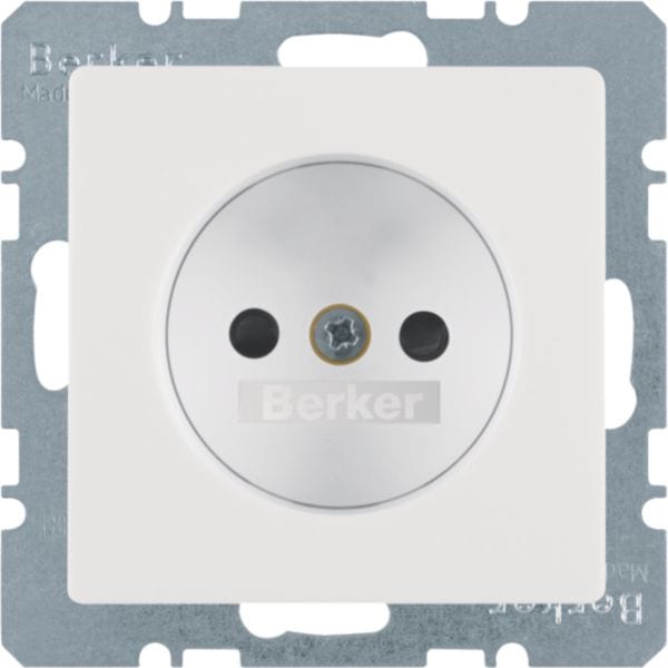HAGER BOCCHIOTTI - Presa senza messa a terra Berker Q.1/Q.3 bianco polare velluto