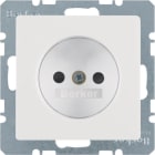 HAGER BOCCHIOTTI - Presa senza messa a terra Berker Q.1/Q.3 bianco polare velluto