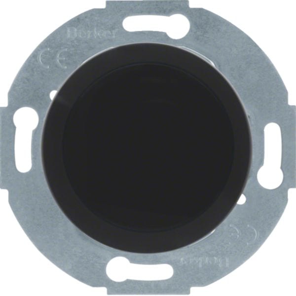 HAGER BOCCHIOTTI - Inserto cieco + pezzo c.le, attacco e graffe Serie 1930/Glas nero lucido