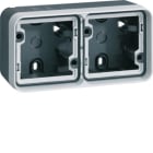 HAGER BOCCHIOTTI - Scatola doppia orizzontale, con cornice a parete W.1 grigio/grigio chiaro opaco