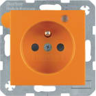 HAGER BOCCHIOTTI - Presa con spinotto di terra e LED di controllo Serie S.1/B.3/B.7 arancione opaco