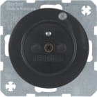 HAGER BOCCHIOTTI - Presa con spinotto messa a terra e LED di controllo Berker R.1/R.3 nero lucido