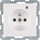HAGER BOCCHIOTTI - Presa con spinotto di terra e LED di controllo Serie Q.1/Q.3 bianc polare vellut