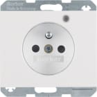 HAGER BOCCHIOTTI - Presa con spinotto di messa a terra e LED di controllo K.1 bianco polare lucido
