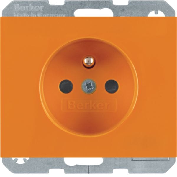 HAGER BOCCHIOTTI - Presa con spinotto messa a terra e LED di controllo Berker K.1 arancione lucido