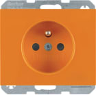 HAGER BOCCHIOTTI - Presa con spinotto messa a terra e LED di controllo Berker K.1 arancione lucido