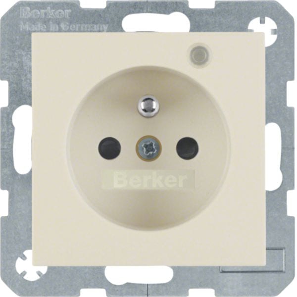 HAGER BOCCHIOTTI - Presa con spinotto di messa a terra e LED di controllo Berker S.1 bianco lucido